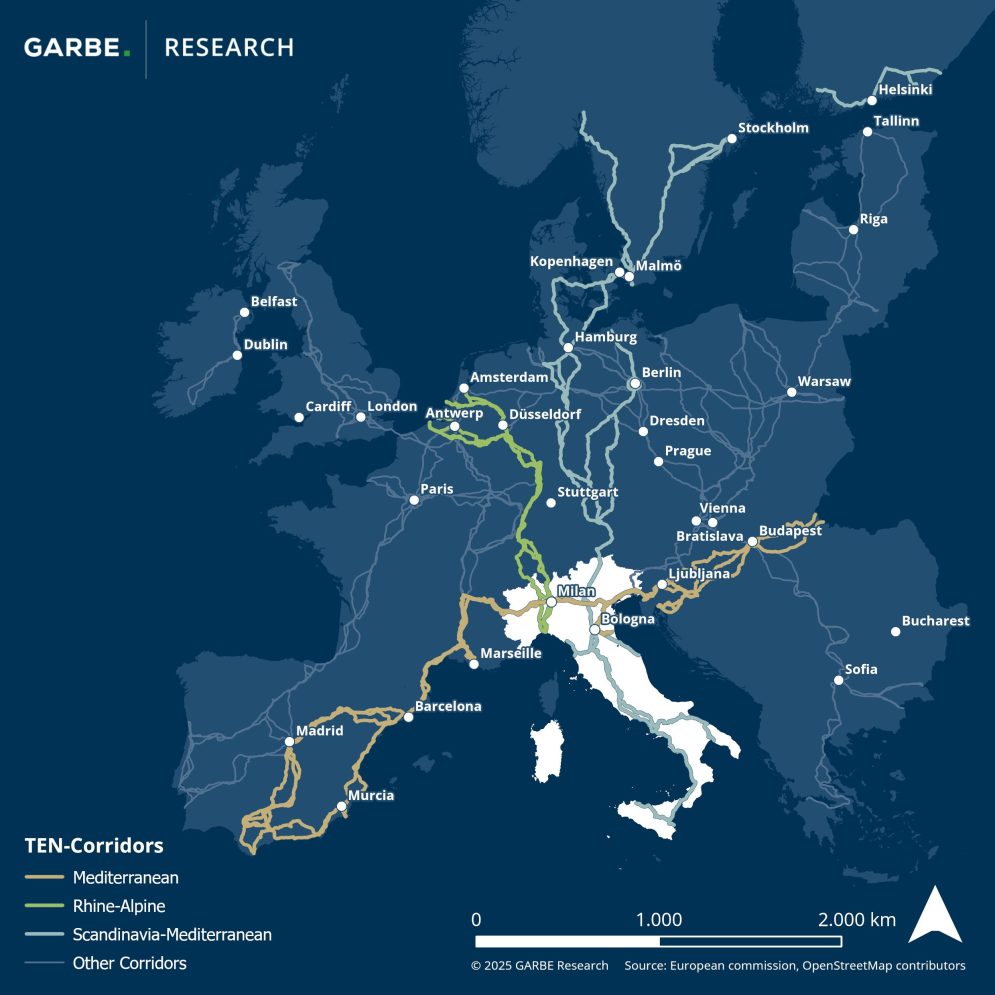 TEN-Corridors-Italy-map-Europe