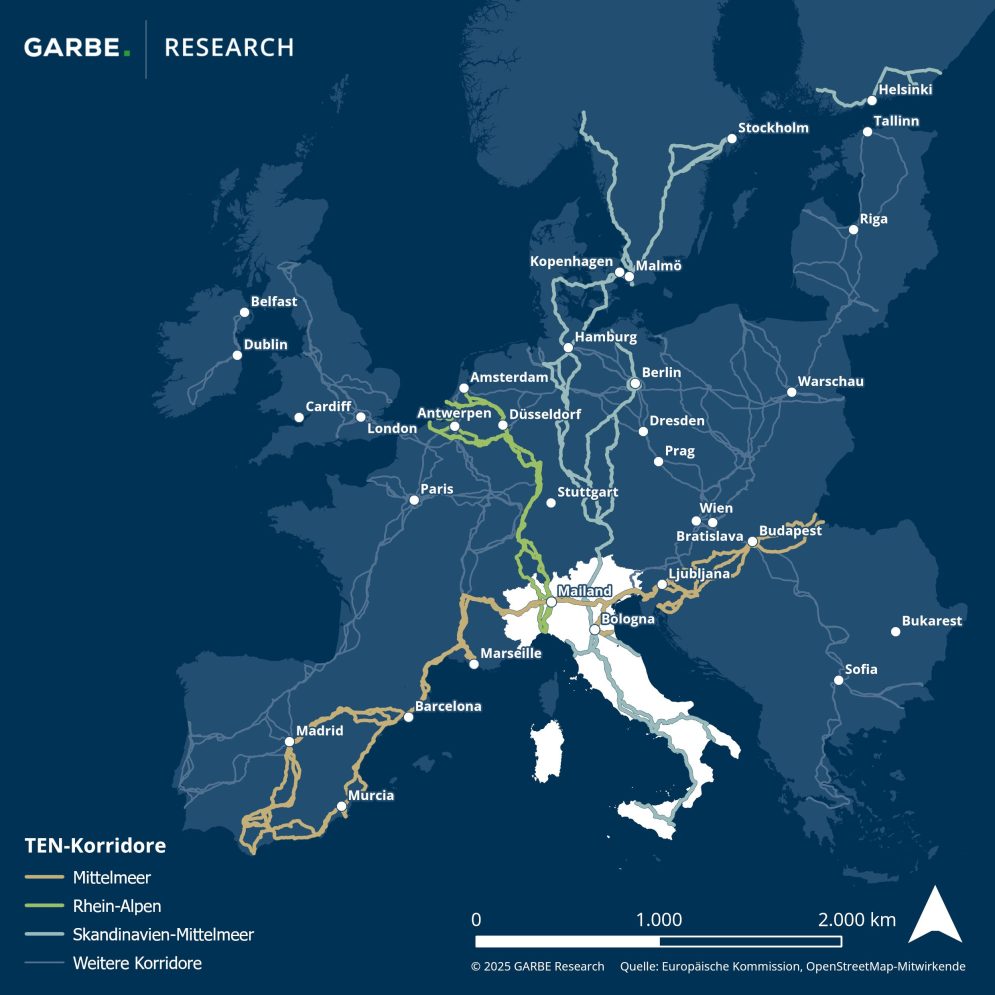 TEN-Korridore-Italien-Karte-Europa